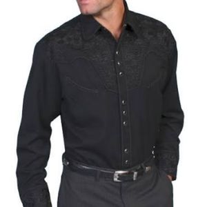 Scully p634 black men's shirt
